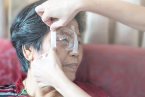 Older woman smiling after cataract surgery