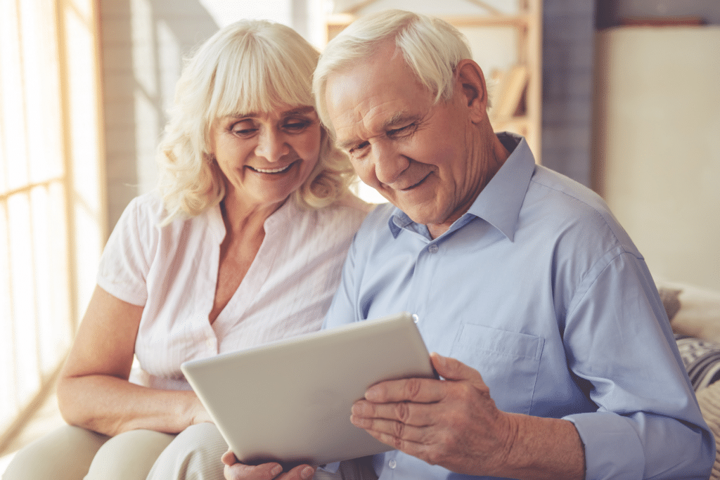 older couple reading