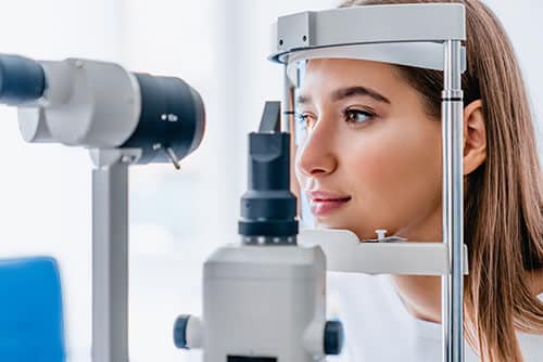 Woman having an eye exam